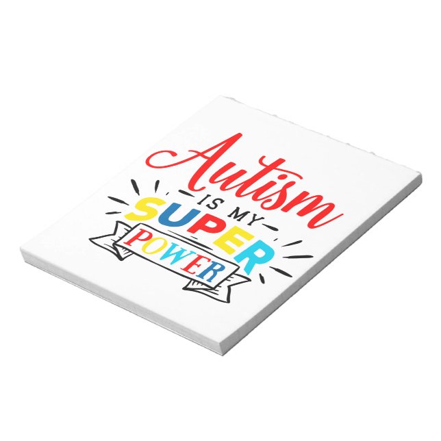 Bloco De Notas Notepad de 5,5" x 6" do Autism - 40 páginas (Invertido)