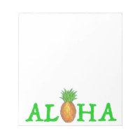 Notepad de abacaxi havaiano, ilha tropical ALOHA