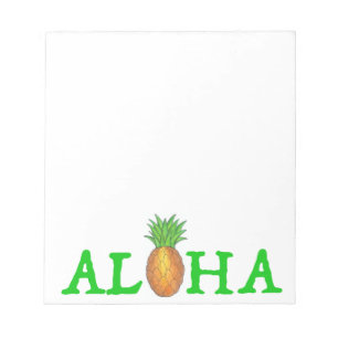 Bloco De Notas Notepad de abacaxi havaiano, ilha tropical ALOHA