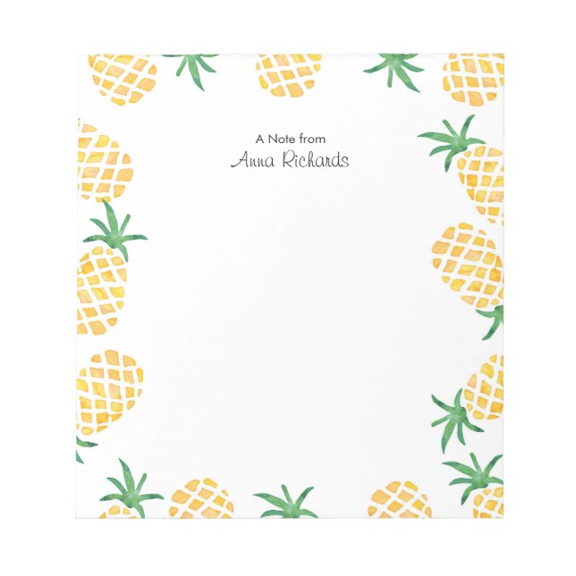 Bloco De Notas Notepad de abacaxi personalizado (Frente)