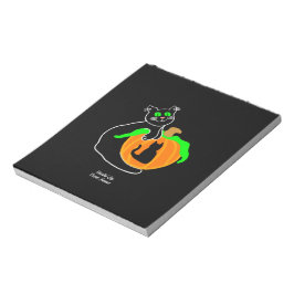 Bloco De Notas Notepad de abóbora de gatos pretos (14 cm x 15,2 c