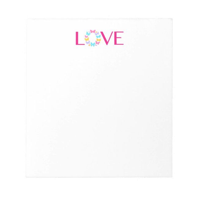 Bloco De Notas Notepad de Amor e Borboletas (Frente)
