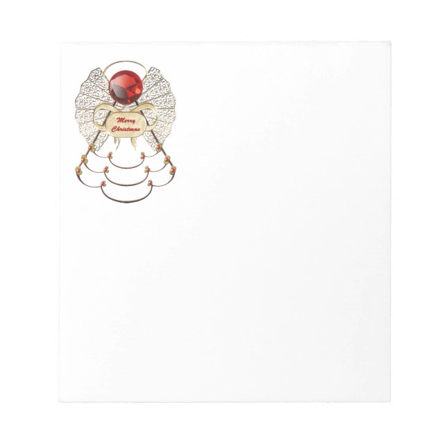Bloco De Notas Notepad de Anjo Feliz de Natal (Frente)