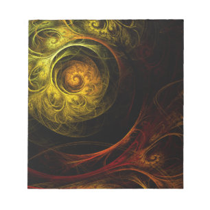 Bloco De Notas Notepad de Arte Vermelho Floral Sunrise