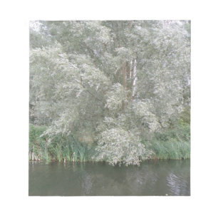 Bloco De Notas Notepad de Árvore Branca e Paisagem Fluvial