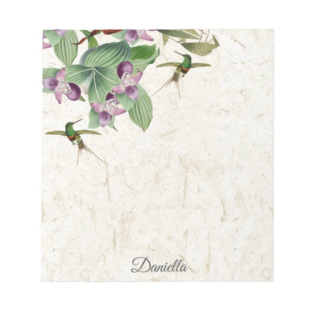 Bloco De Notas Notepad de Aves de Capoeira Orquídeas (Frente)