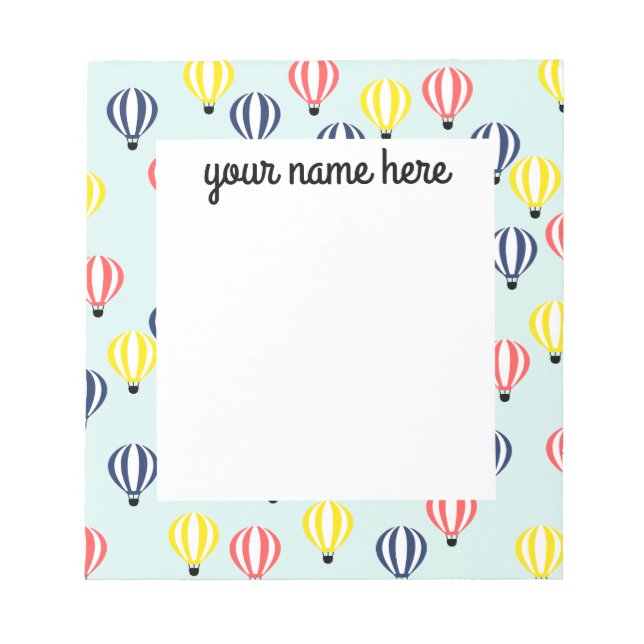 Bloco De Notas Notepad de balão de ar quente personalizado (Frente)