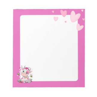 Bloco De Notas Notepad de Bebê e Corações Kawaii