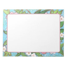 Notepad de Blooms Floral de Primavera cor-de-rosa