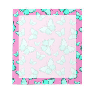 Bloco De Notas Notepad de Borboletas Rosa