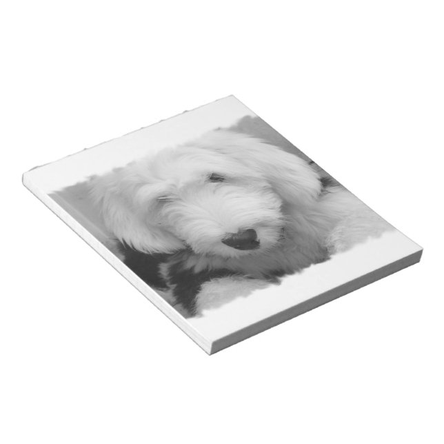 Bloco De Notas Notepad de Cachorro Ovino (Inclinado)