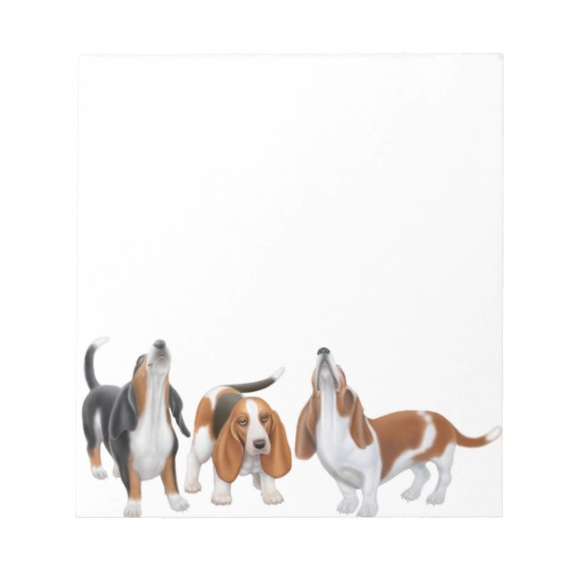 Bloco De Notas Notepad De Cães De Caça-Basset (Frente)