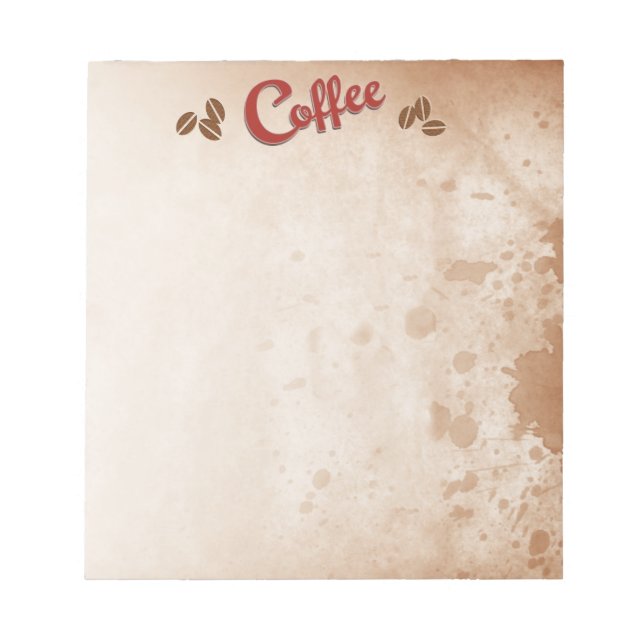 Bloco De Notas Notepad De Café Contido (Frente)