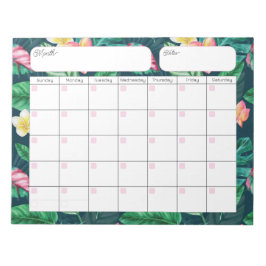 Bloco De Notas Notepad de Calendário do Folhagem Tropical 2