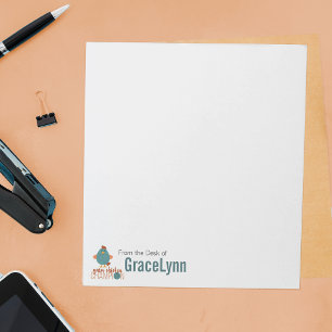 Bloco De Notas Notepad de campeão de frango Teal & Rust