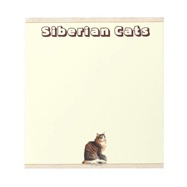 Bloco De Notas Notepad de Cat Siberiano (Frente)