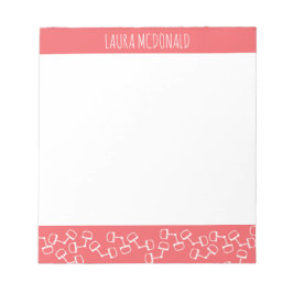 Bloco De Notas Notepad de Cavalo de Snaffle Moderno - Coral