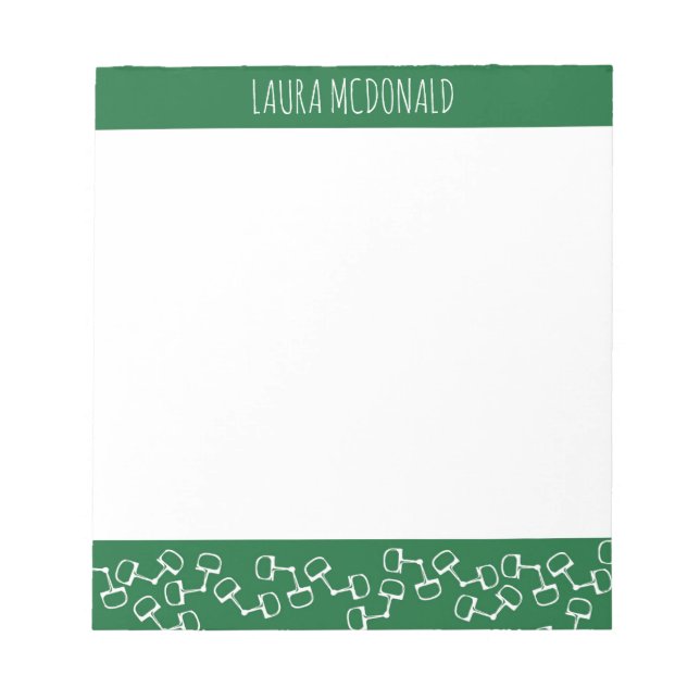 Bloco De Notas Notepad de Cavalo de Snaffle Moderno - Hunter (Frente)