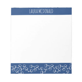 Bloco De Notas Notepad de Cavalo de Snaffle Moderno - Marinho