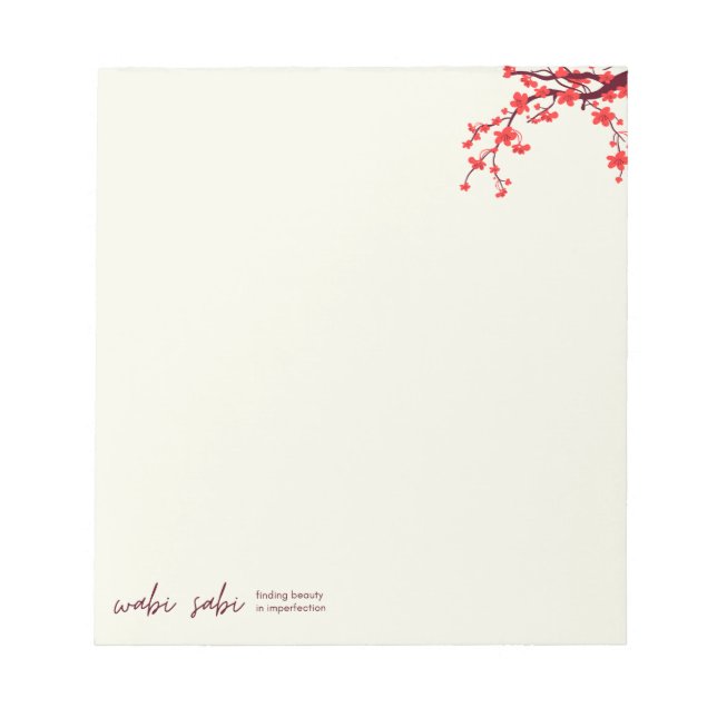 Bloco De Notas Notepad de Cherry Blossom - Sakura, Wabi sabi Note (Frente)