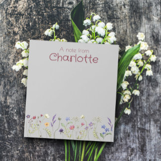 Bloco De Notas Notepad de cinzas de aquarela floral de Boho Count