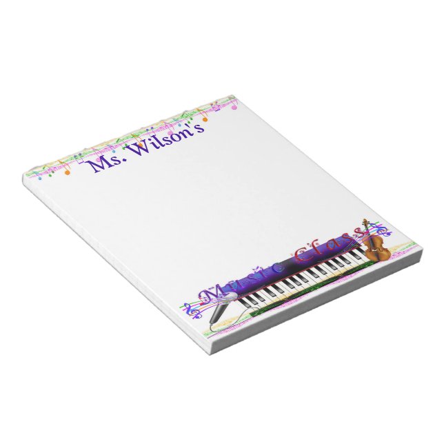 Bloco De Notas Notepad de Classe de Música Personalizado para Pro (Inclinado)