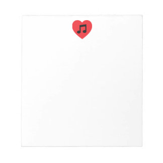 Bloco De Notas Notepad de Coração de Nota de Música
