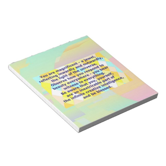 Bloco De Notas Notepad de cotação Inspiracional 4 Azul Dourado (Inclinado)