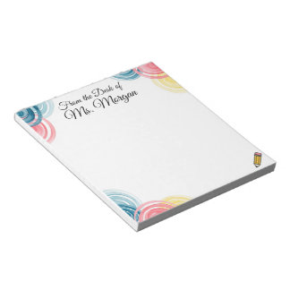Bloco De Notas Notepad de Design de Aquarela Moderna do Professor