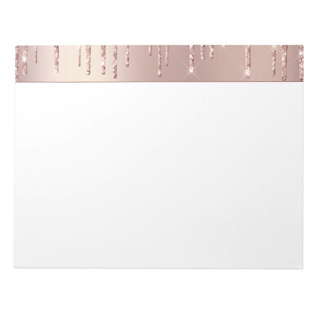 Bloco De Notas Notepad de Dissipadores com Brilho Dourado rosa (Frente)