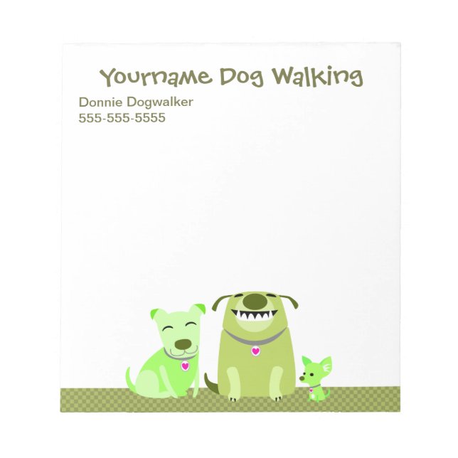 Bloco De Notas Notepad de Dog Walker (Frente)