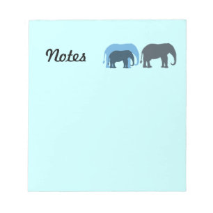 Bloco De Notas Notepad de elefantes azuis