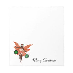 Bloco De Notas Notepad de Fada de Natal Afro-Americano
