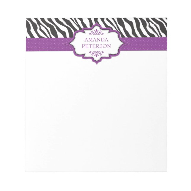 Bloco De Notas Notepad de Fita Roxo Zebra (Frente)