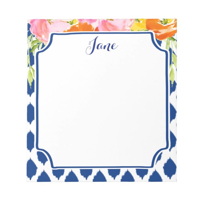 Bloco De Notas Notepad de Flores de Água Modernas (Frente)