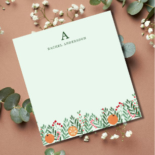Bloco De Notas Notepad de Flores de Natal Monogramas