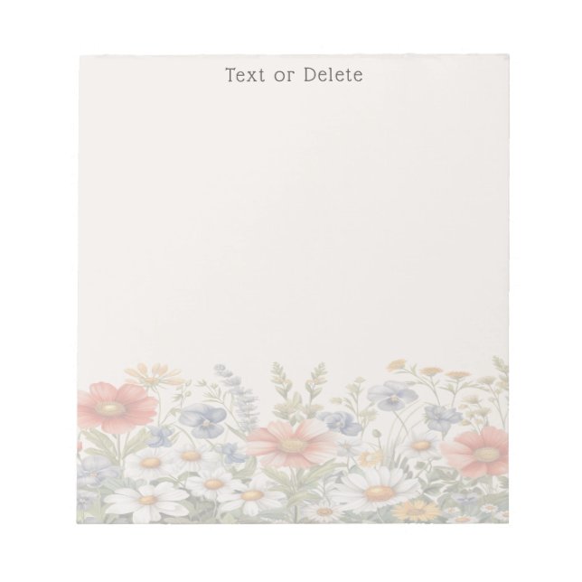 Bloco De Notas Notepad de flores silvestres coloridas (Frente)