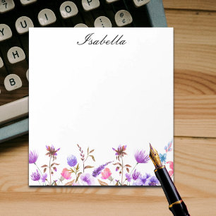 Bloco De Notas Notepad de flores silvestres maurícias azuis