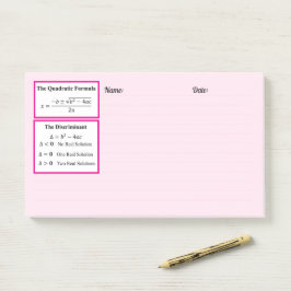 Bloco De Notas Notepad De Fórmula Discriminante E Quadrática
