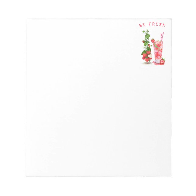 Bloco De Notas Notepad de Frutas Legal de suco de morango (Frente)