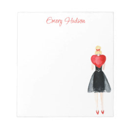 Bloco De Notas Notepad de Garota de Coração de Água