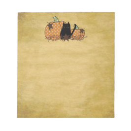 Bloco De Notas Notepad De Gato Preto E Pumpkins