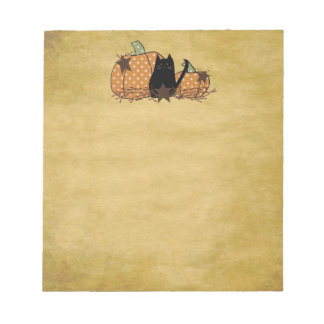 Bloco De Notas Notepad De Gato Preto E Pumpkins