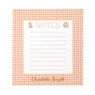 Bloco De Notas Notepad de Gingham de Queda