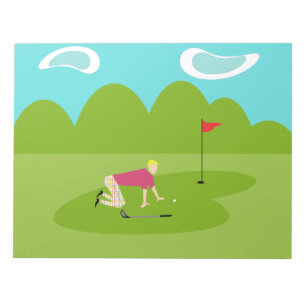 Bloco De Notas Notepad de Golfer Retro