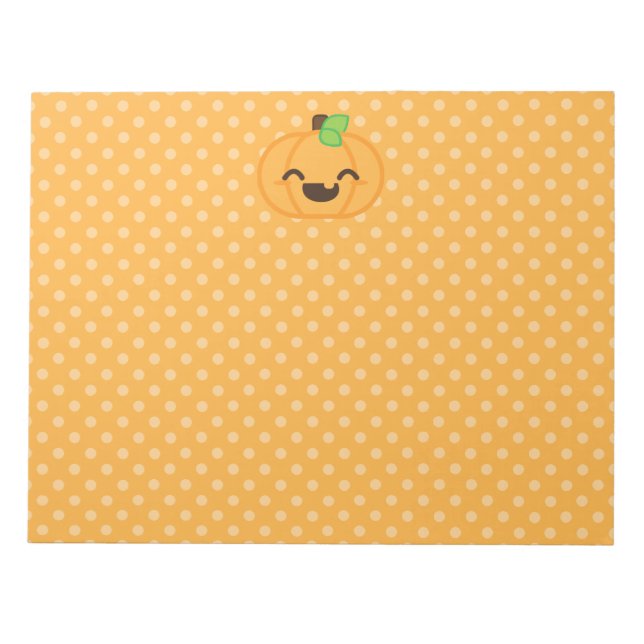 Bloco De Notas Notepad de Kawaii Jack O Lanterna Pumpkin (Frente)