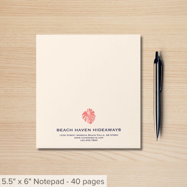 Bloco De Notas Notepad de logotipo monstera tropical (Criador carregado)