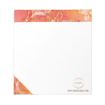 Notepad de marca comercial marble Dourado Laranja