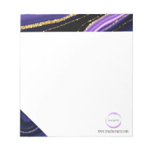 Notepad de marca comercial preto roxo