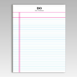 Bloco De Notas Notepad de Margem de Nome Monograma Simples